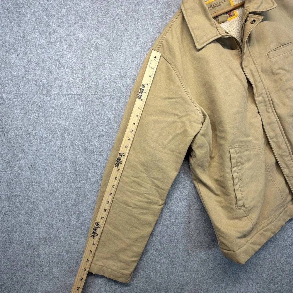 Vintage American Eagle Jacket Mens XXL Sherpa Lined Canvas Chore Barn Coat